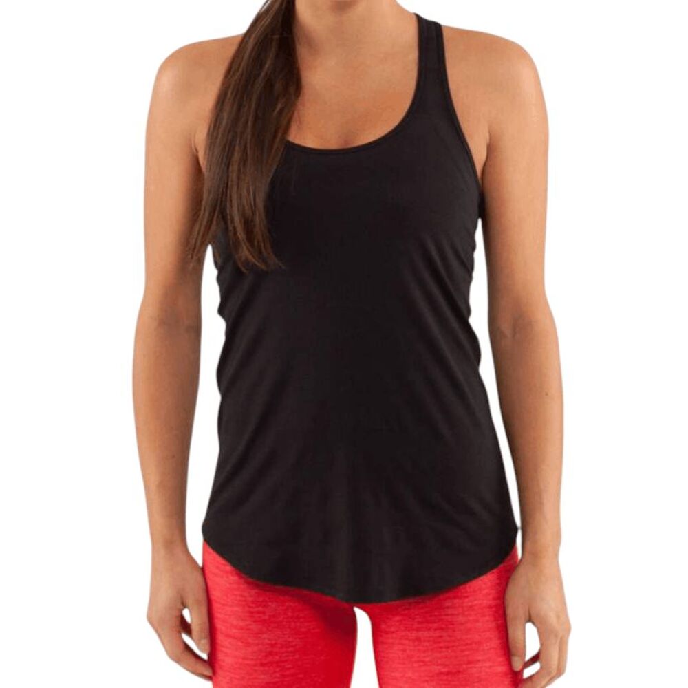 LULULEMON ATHLETICA Cool Racerback 'Striped Rib' Tank Size 4 - Picture 2 of 5